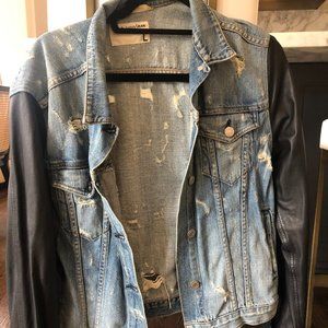 Rag & Bone jean jacket with leather sleeves
